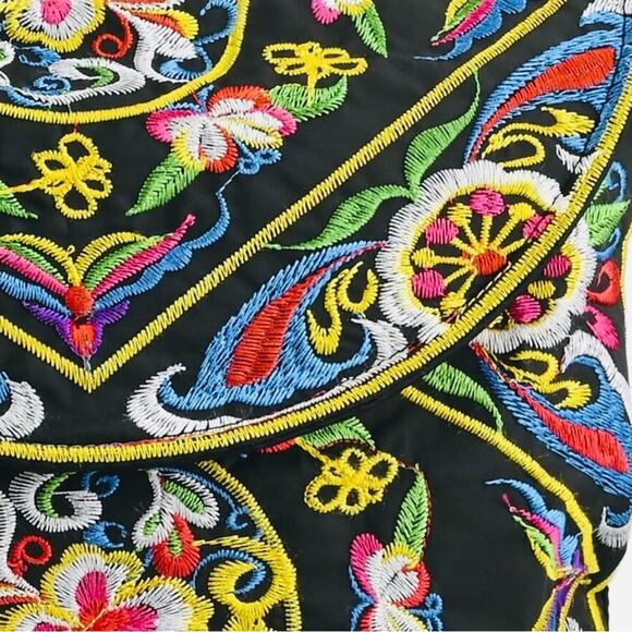 Embroidered Black and Multicolor Women's Bag Set - Picture 6 of 7